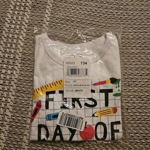 New The Children's Place FIRST DAY Of PRE-K Boys sz 4T Back To School Tee‎ Shirt